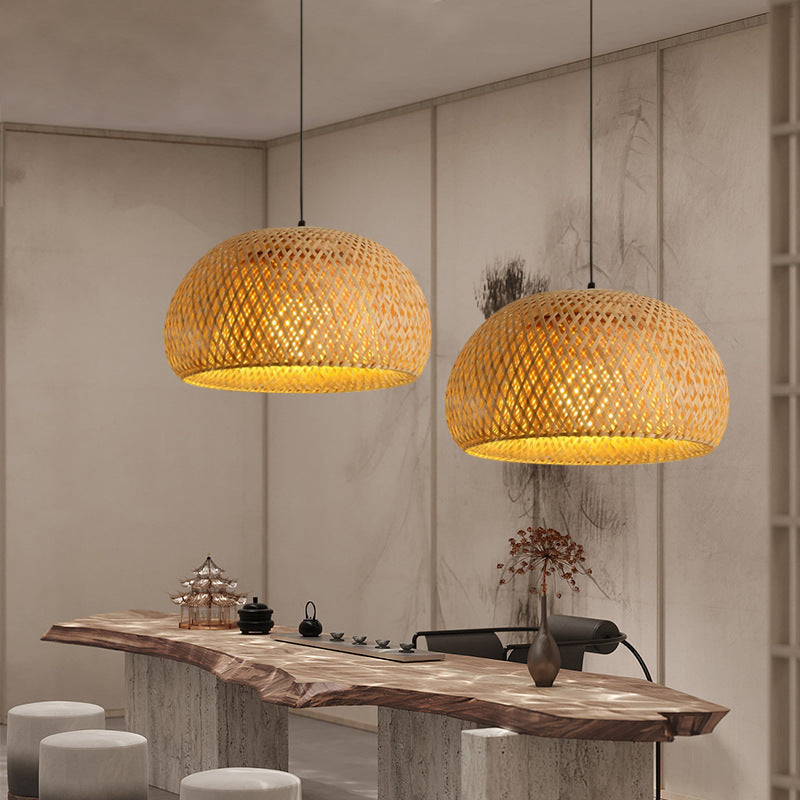 Adjustable Handwoven Bamboo Pendant Light for Elegant Spaces