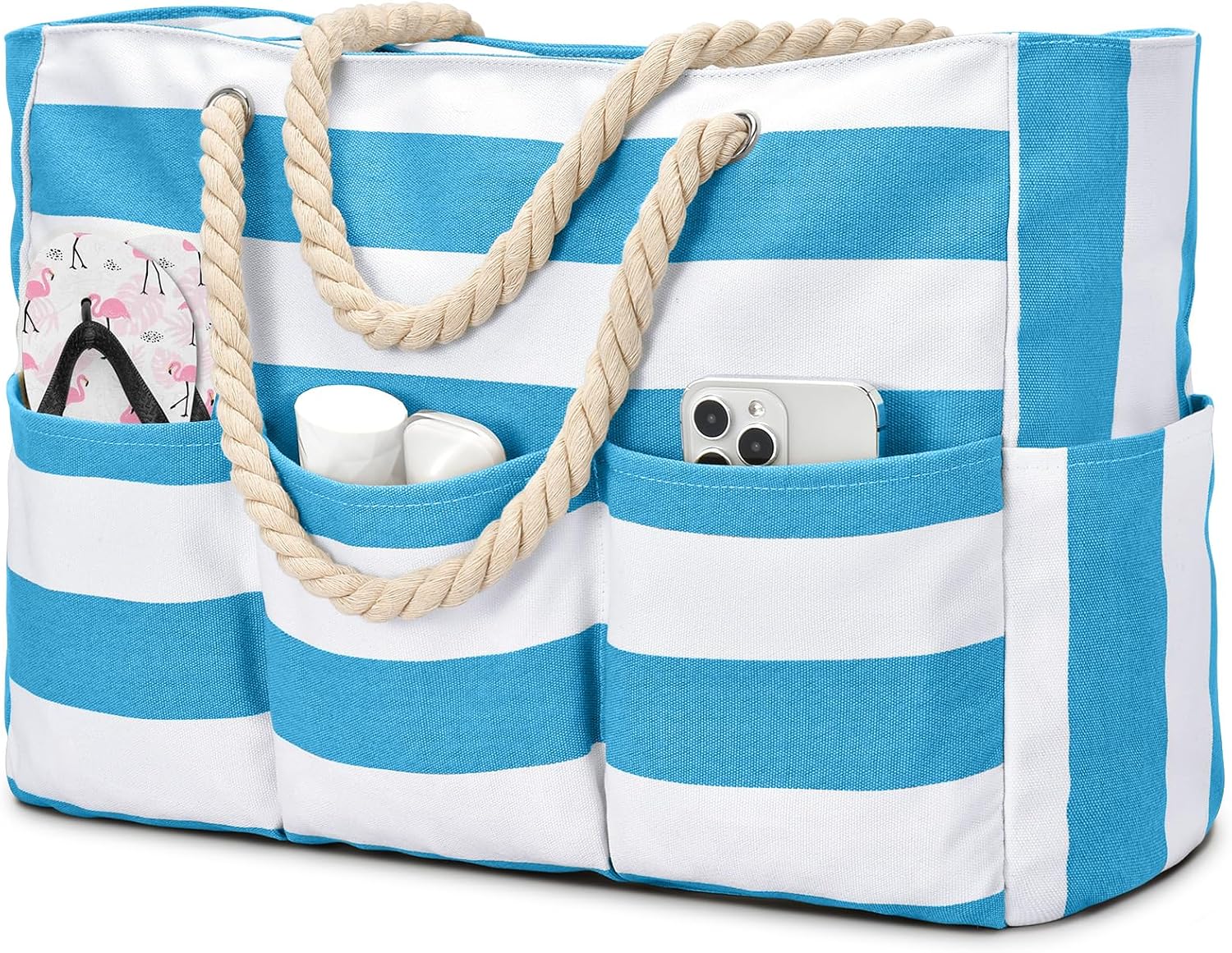Ultimate Beach Companion | Oversized Waterproof Tote with 7 Pockets