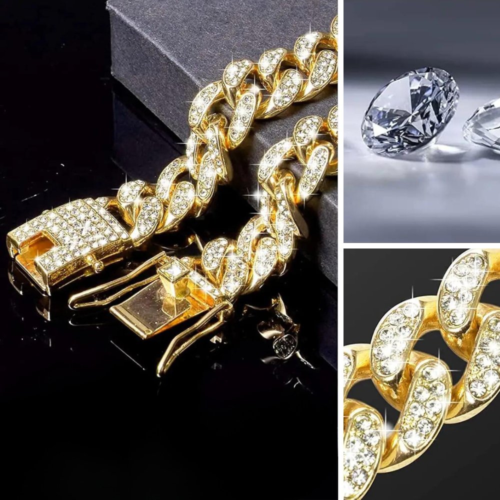 GlamourPaws | Luxurious Diamond-Styled Dog Collar with Secure Fit