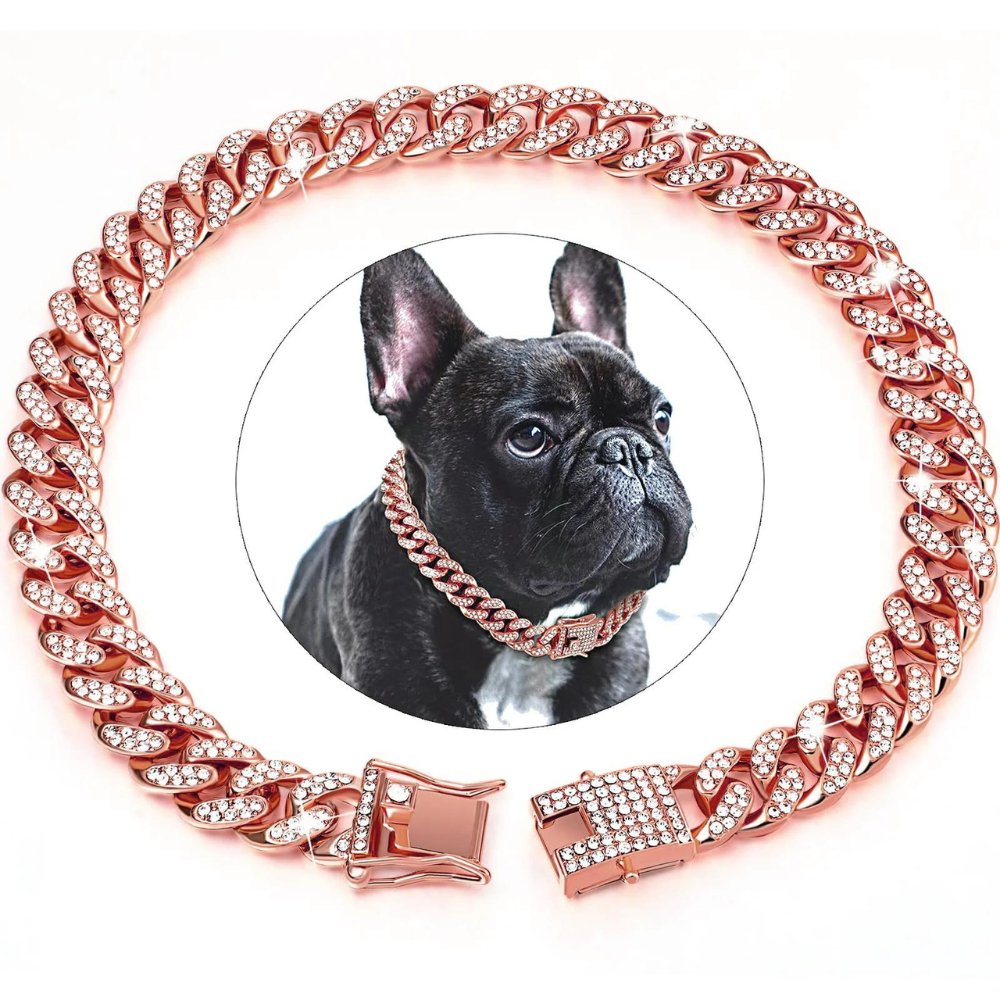GlamourPaws | Luxurious Diamond-Styled Dog Collar with Secure Fit