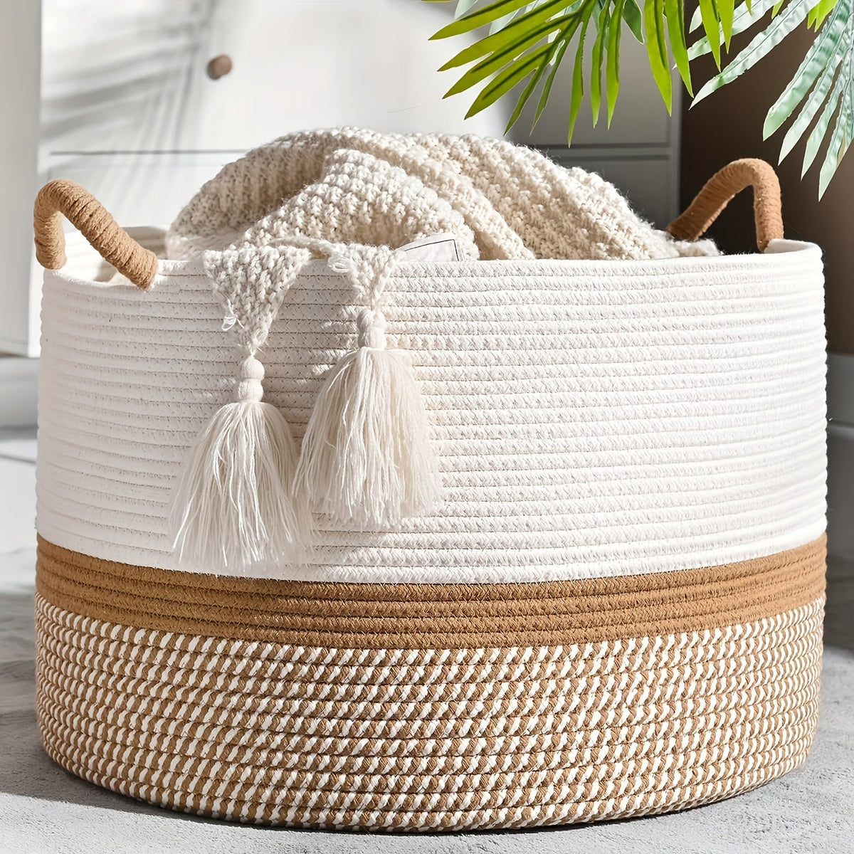 Chic Cotton Organizer Basket for Stylish Home Storage