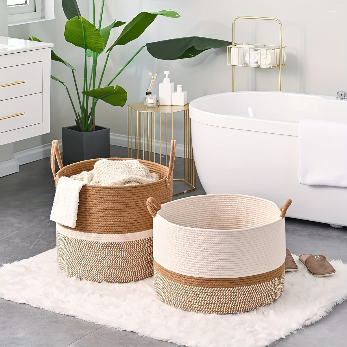 Chic Cotton Organizer Basket for Stylish Home Storage