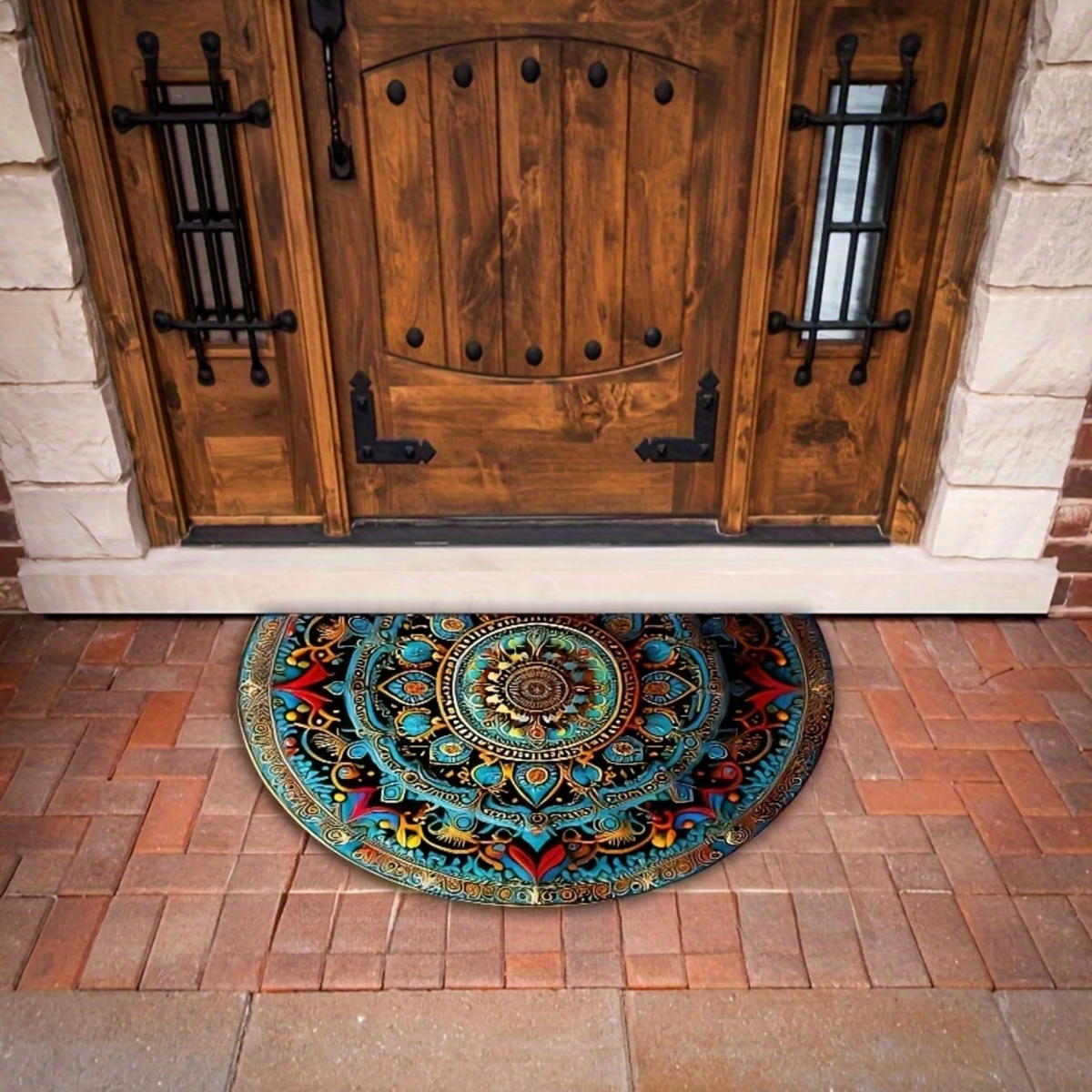 Chic Mandala Entryway Mat with Non-Slip Backing