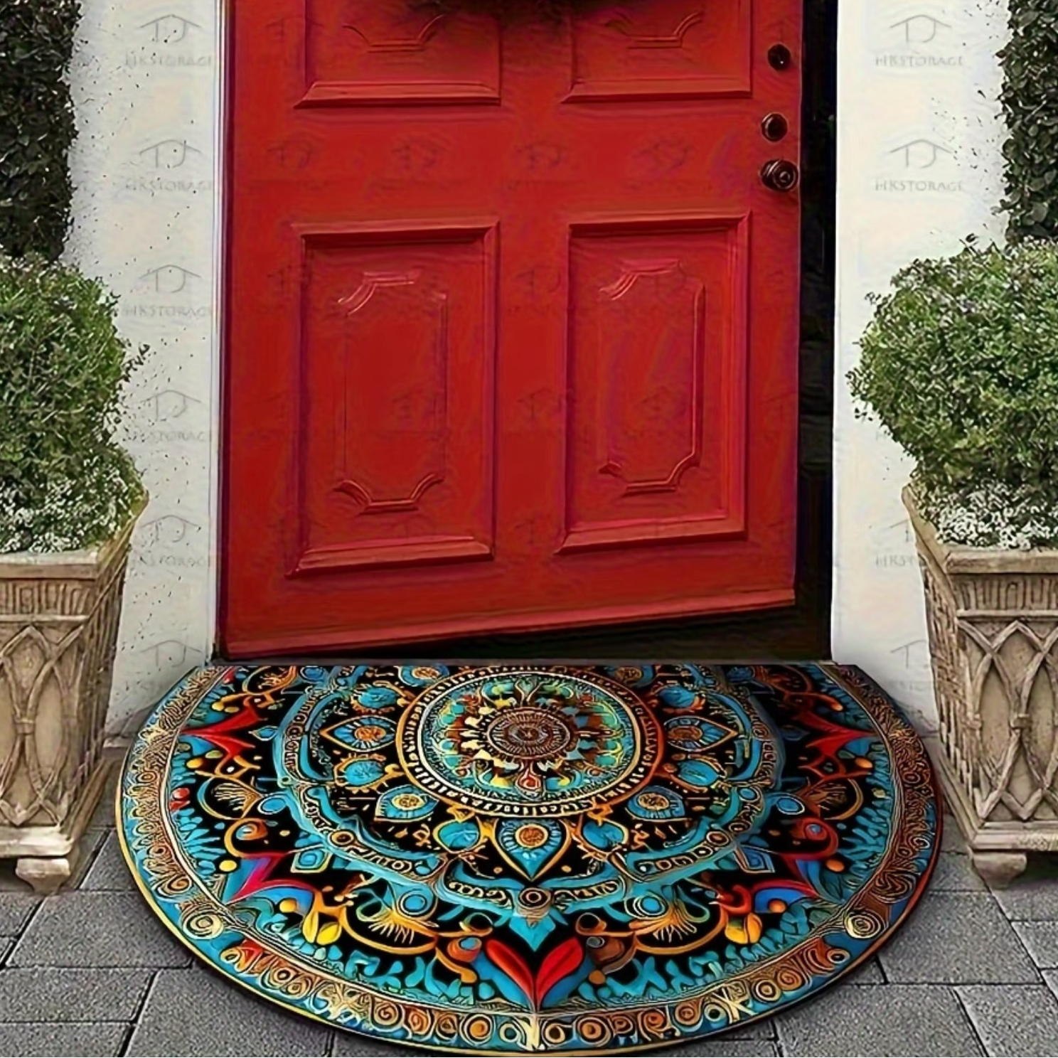 Chic Mandala Entryway Mat with Non-Slip Backing