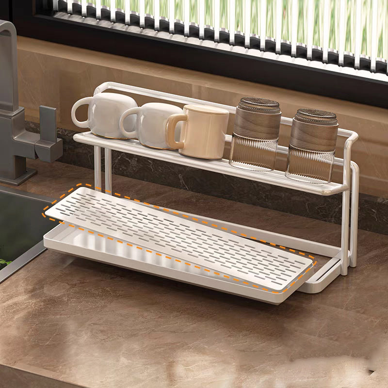 2-Tier Bottle Organizer with Drain Tray for Efficient Drying