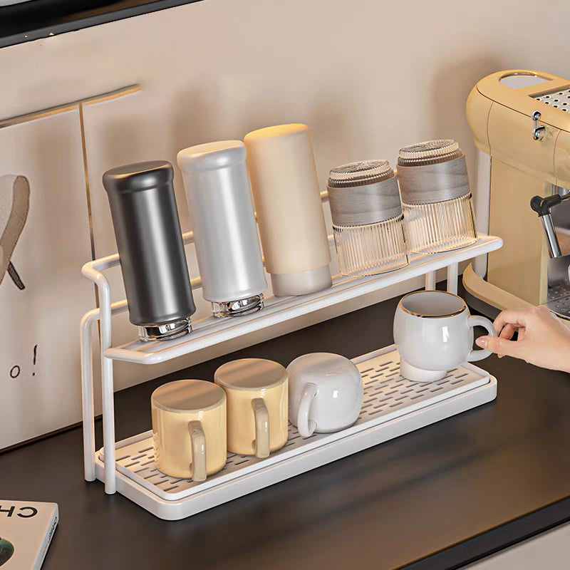 2-Tier Bottle Organizer with Drain Tray for Efficient Drying