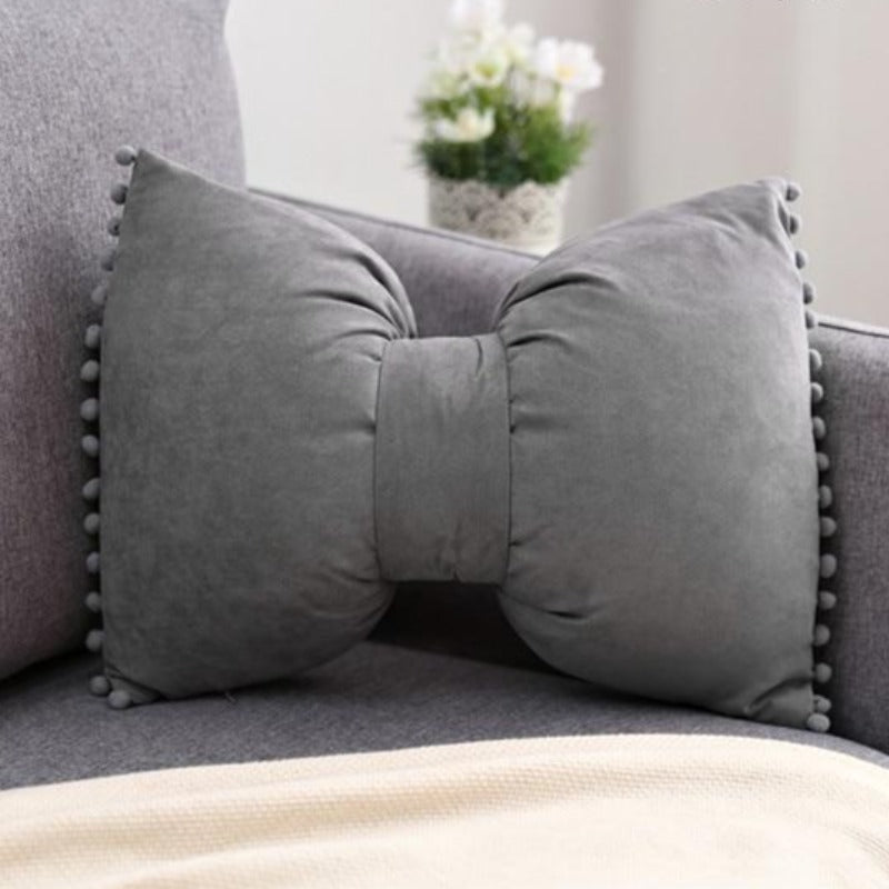 Chic Bow-Style Decorative Cushion for Home Accents