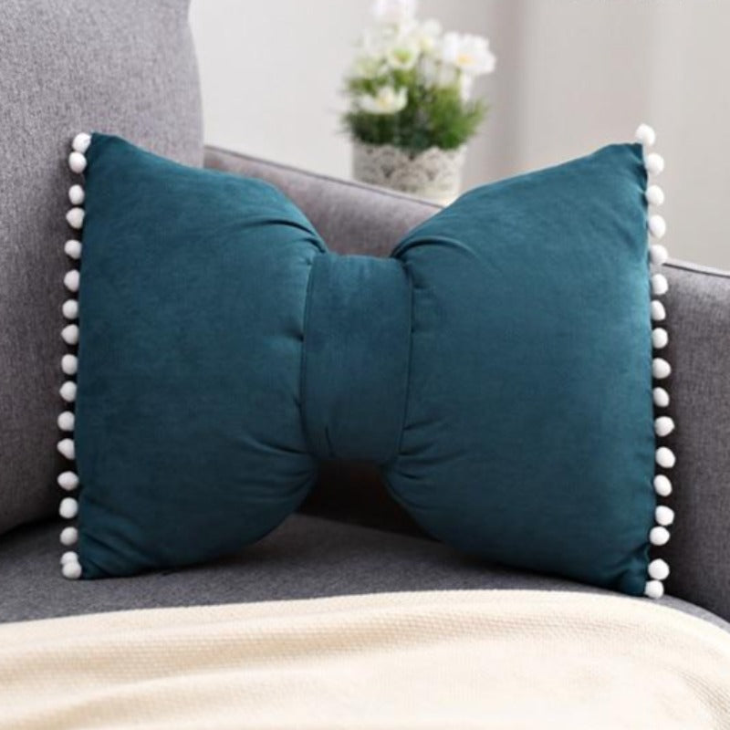 Chic Bow-Style Decorative Cushion for Home Accents
