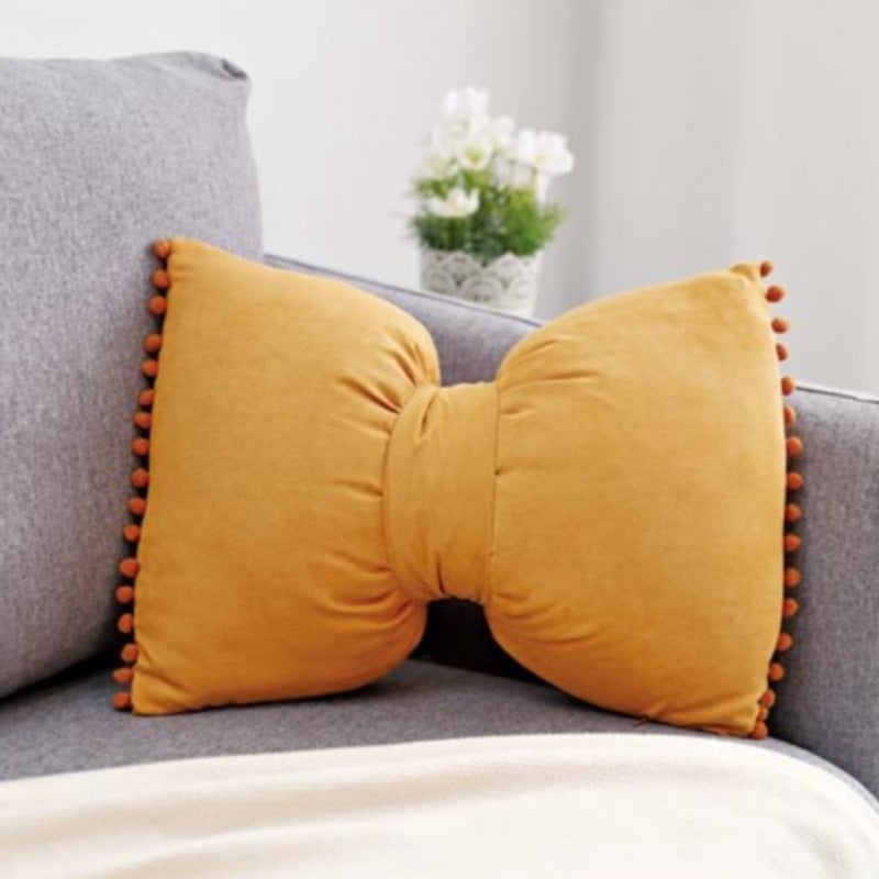 Chic Bow-Style Decorative Cushion for Home Accents