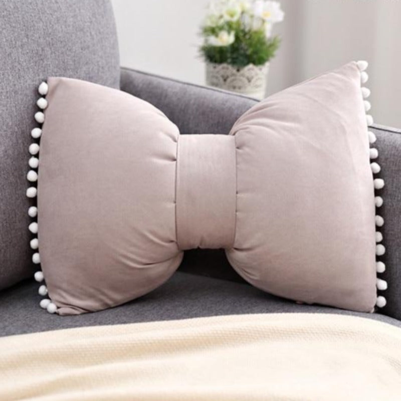 Chic Bow-Style Decorative Cushion for Home Accents