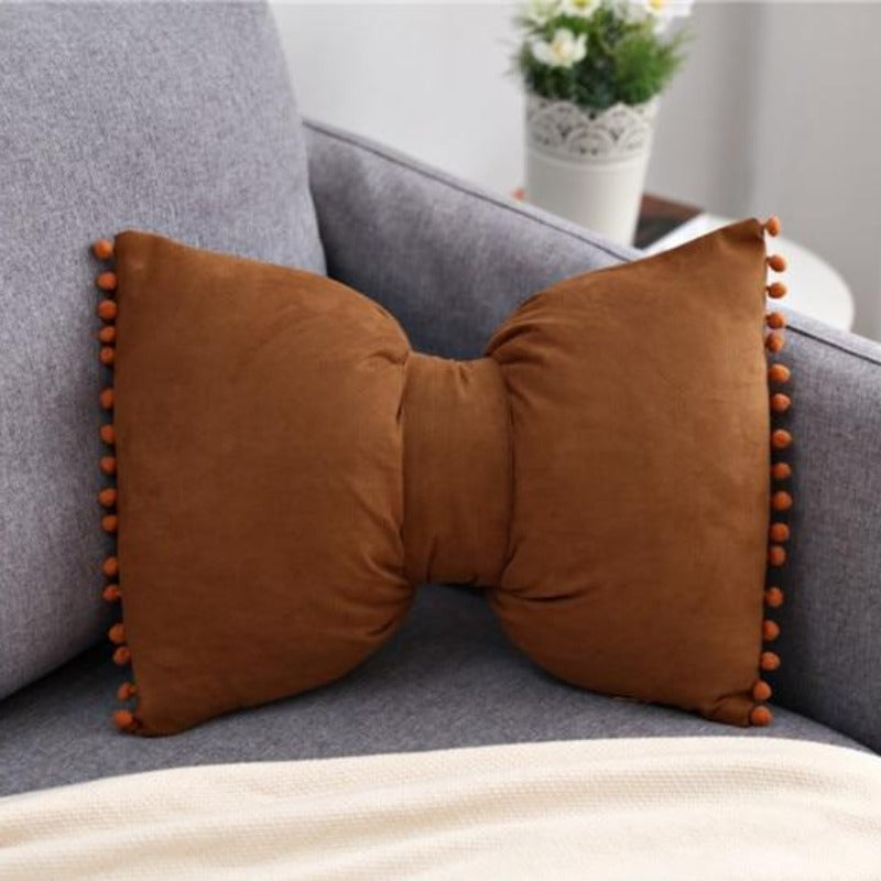 Chic Bow-Style Decorative Cushion for Home Accents