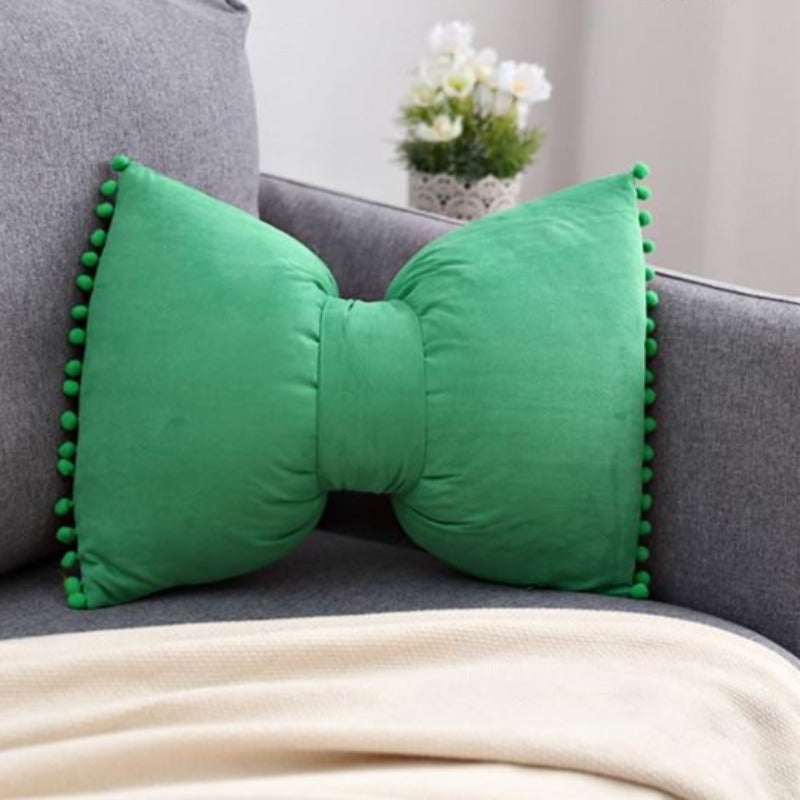 Chic Bow-Style Decorative Cushion for Home Accents