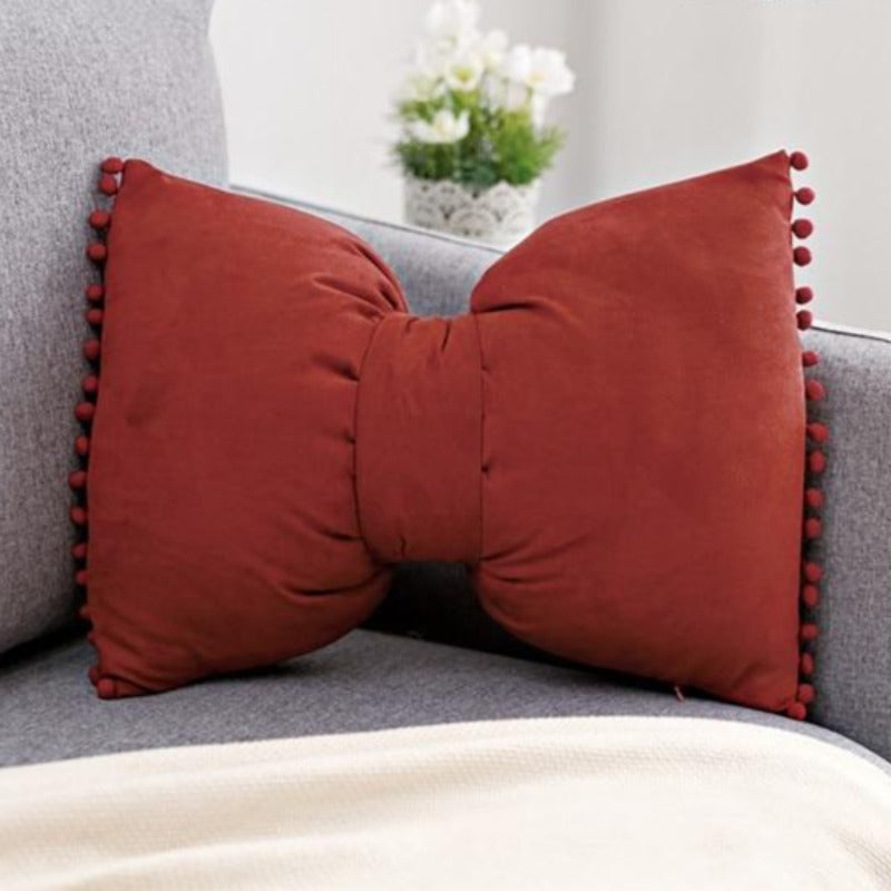 Chic Bow-Style Decorative Cushion for Home Accents