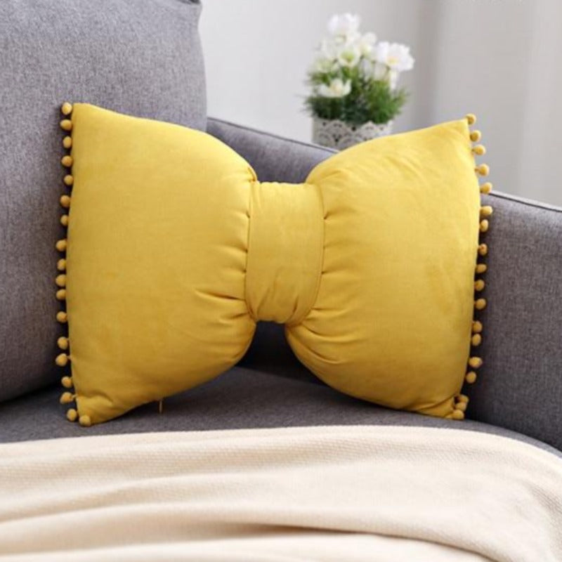 Chic Bow-Style Decorative Cushion for Home Accents