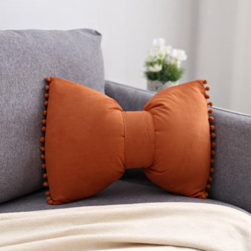 Chic Bow-Style Decorative Cushion for Home Accents