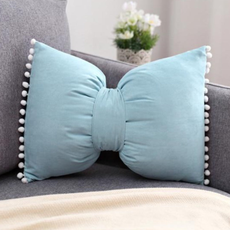 Chic Bow-Style Decorative Cushion for Home Accents