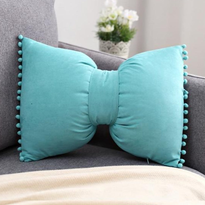 Chic Bow-Style Decorative Cushion for Home Accents