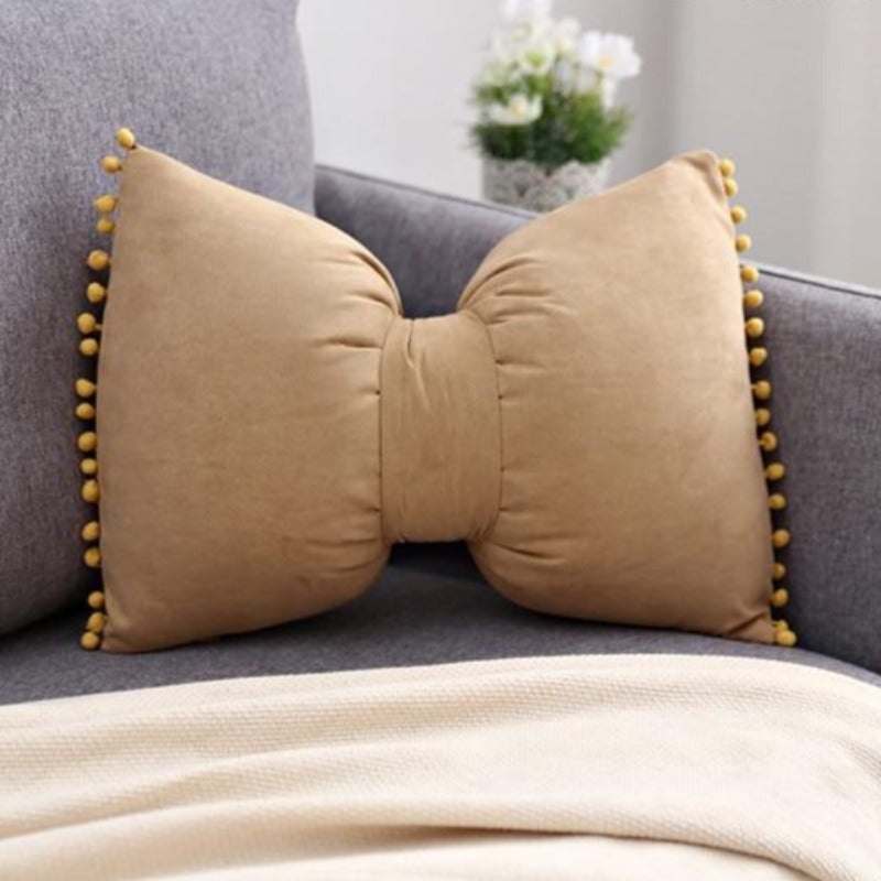 Chic Bow-Style Decorative Cushion for Home Accents