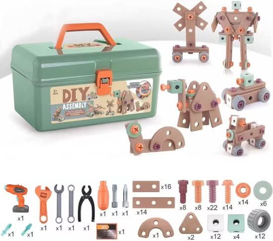 Creative Construction Kit – 100-Piece Tool Set for Kids