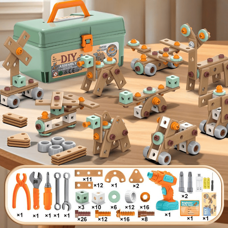 Creative Construction Kit – 100-Piece Tool Set for Kids