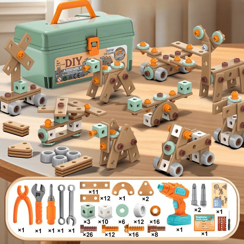 Creative Construction Kit – 100-Piece Tool Set for Kids