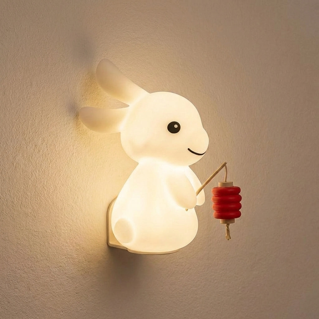 Whimsical Rabbit LED Wall Light for Kids | Color-Changing Design