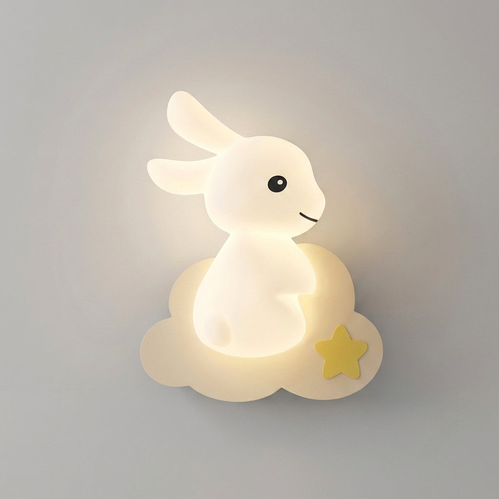 Whimsical Rabbit LED Wall Light for Kids | Color-Changing Design