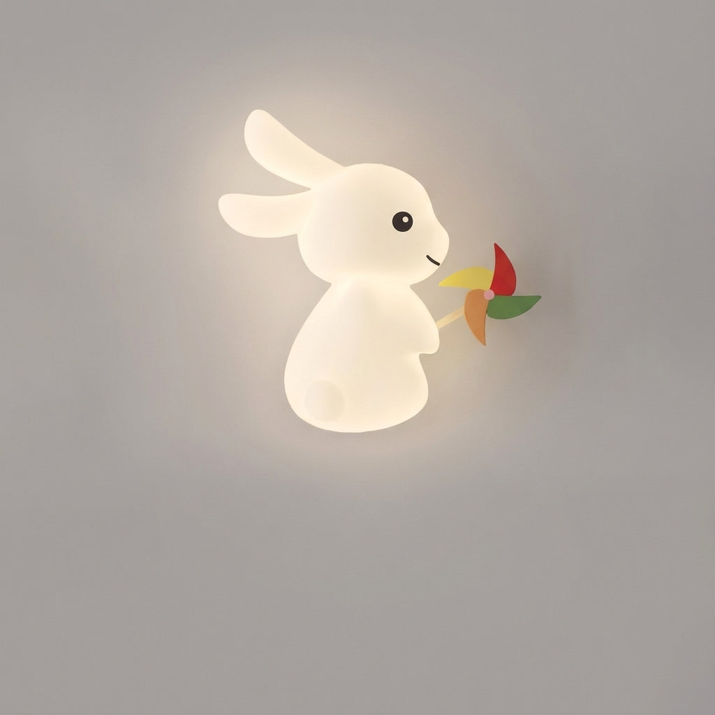 Whimsical Rabbit LED Wall Light for Kids | Color-Changing Design