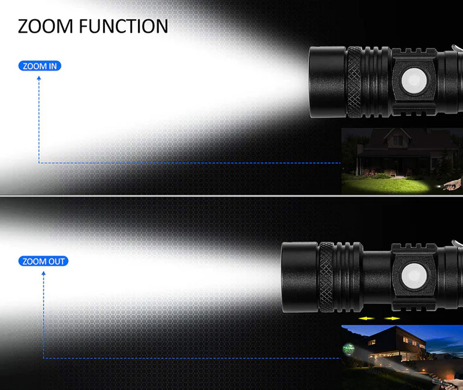 UltraBeam 90000LM Tactical Rechargeable Flashlight