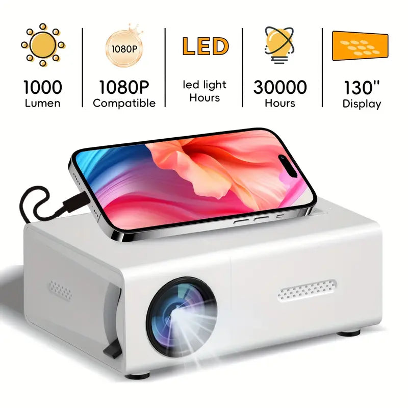 Compact 720P Projector for Home and On-the-Go Fun