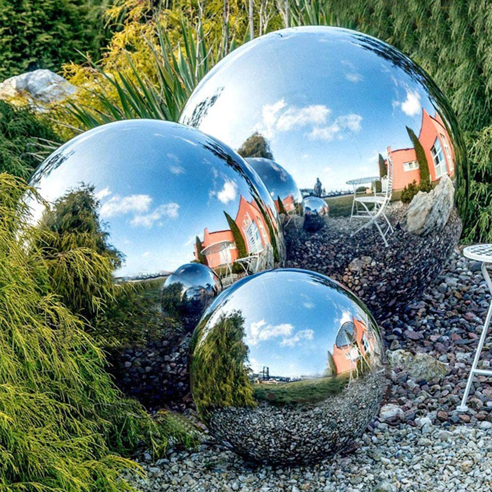 Mirror-Finish Stainless Steel Orbs for Elegant Décor