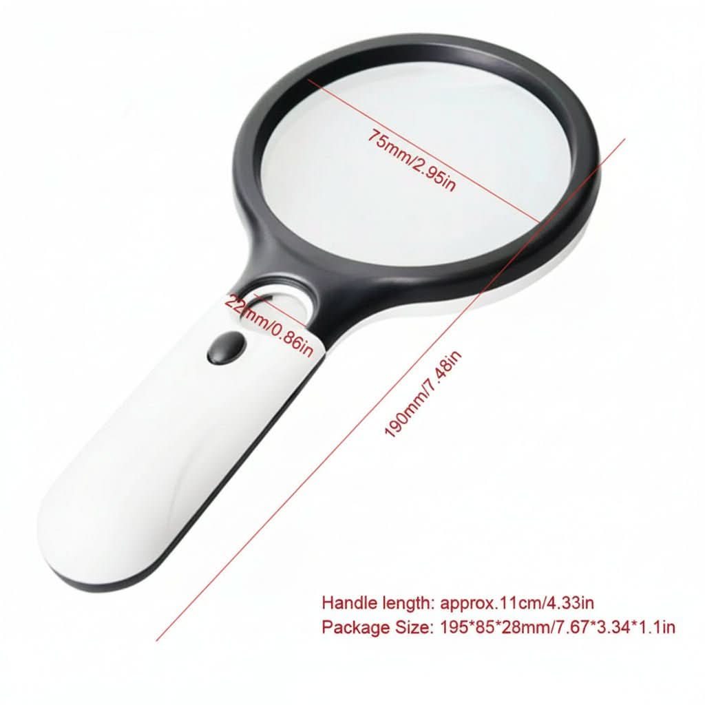 Precision 45X LED Handheld Magnifier for Clear Viewing