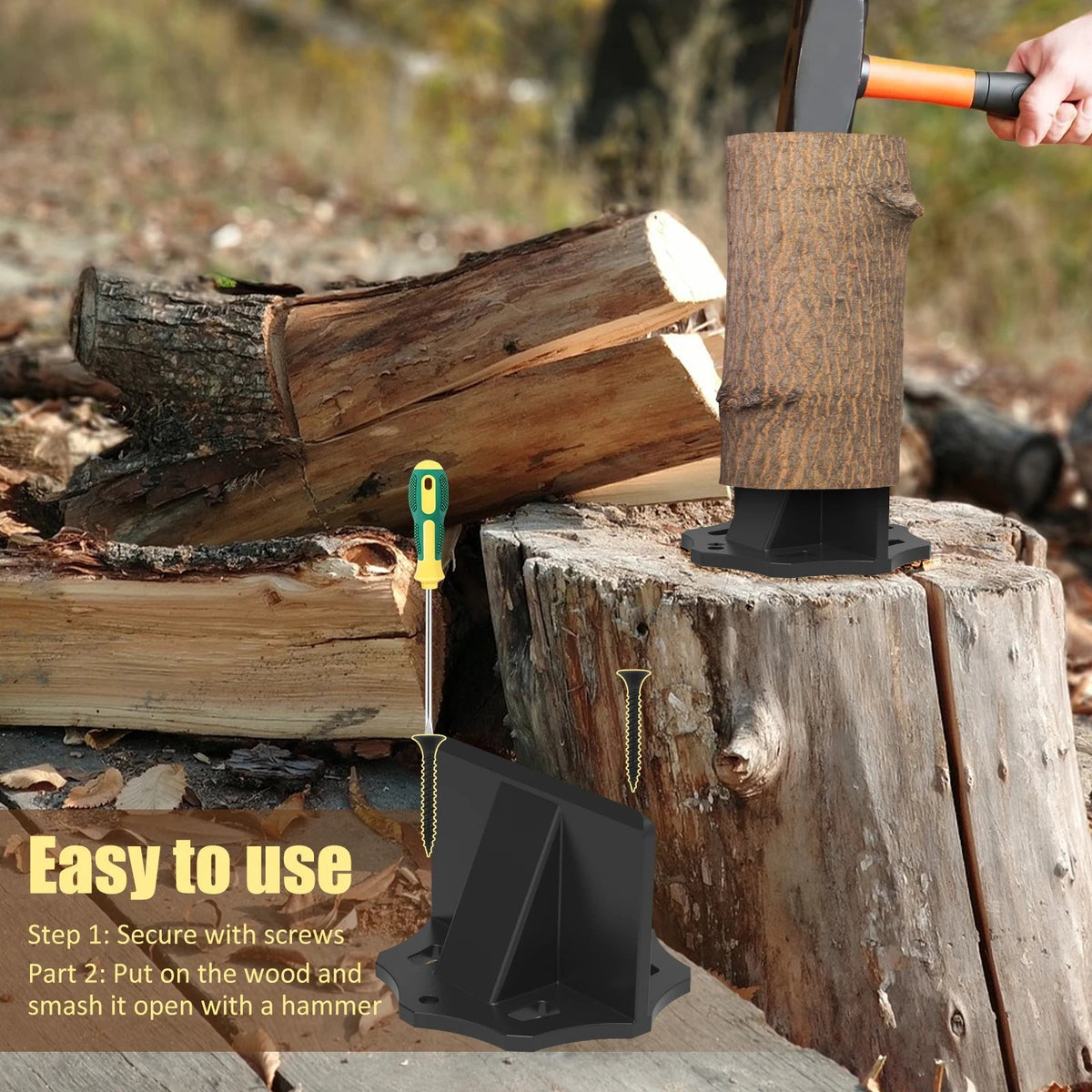 Portable Steel Firewood Splitter | Efficient Kindling Tool