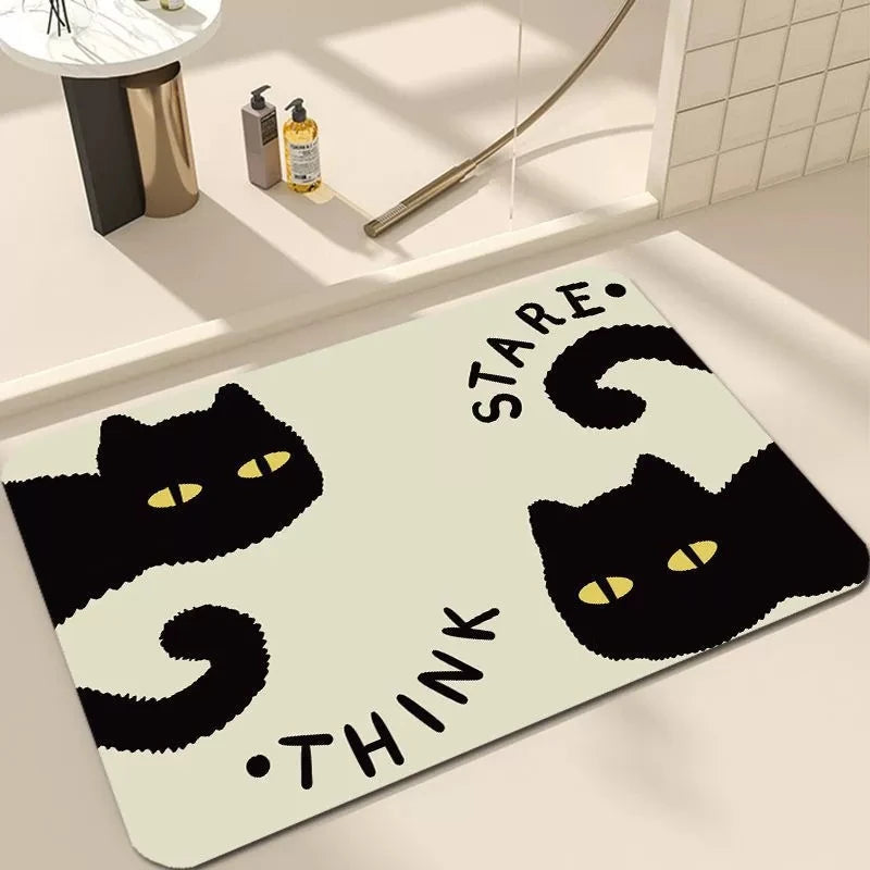 Charming Cat-Themed Non-Slip Indoor Mat for Entryways