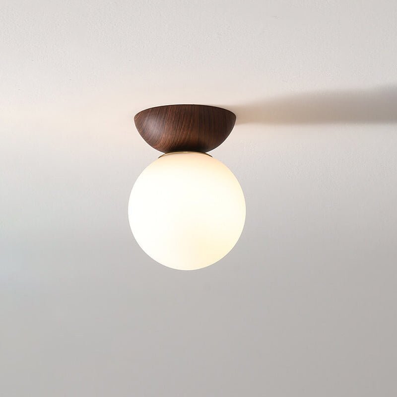 Modern Opal Glass Flush Mount Ceiling Light - 16 x 27 cm