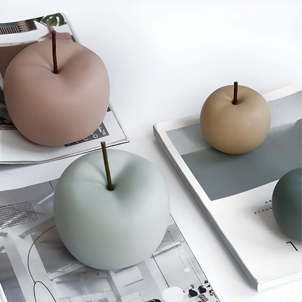 Charming Fruit Art: Glossy Ceramic Apple Decor Piece