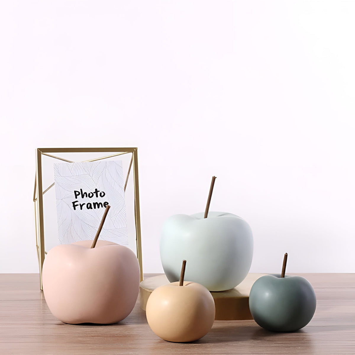 Charming Fruit Art: Glossy Ceramic Apple Decor Piece