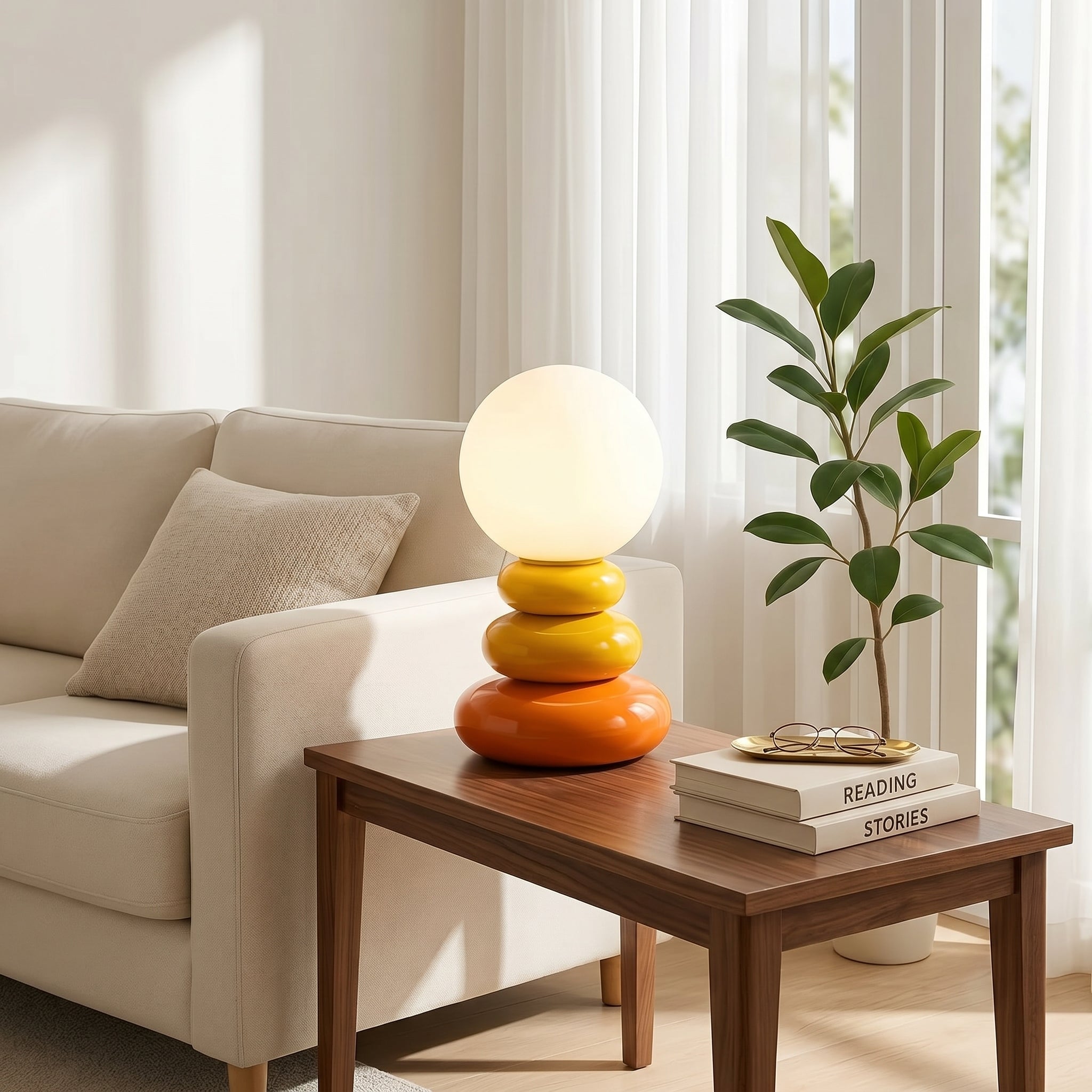 Compact USB-Powered Ceramic Table Lamp for Any Space