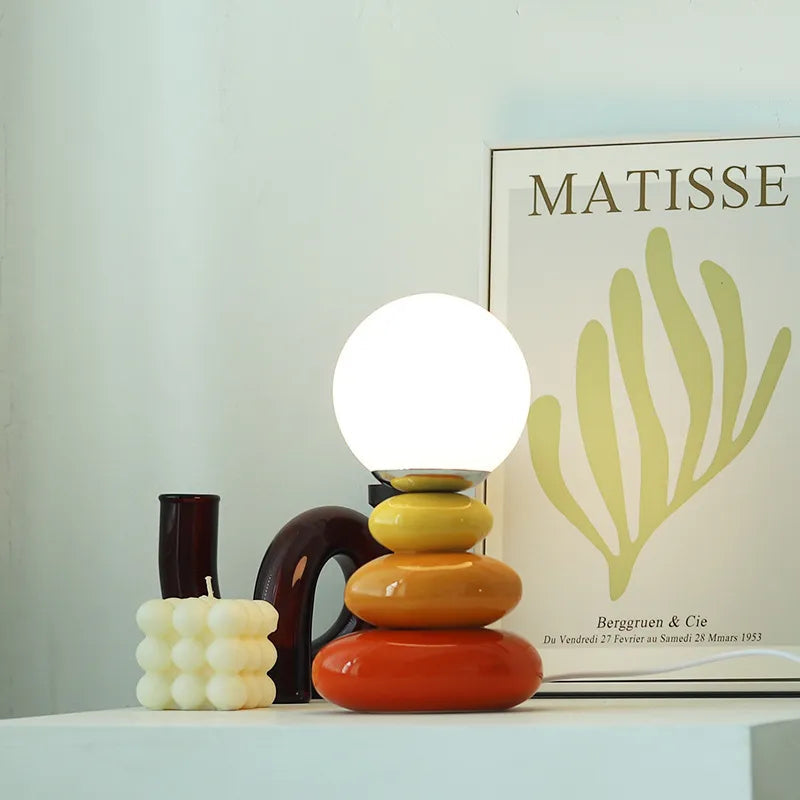Compact USB-Powered Ceramic Table Lamp for Any Space