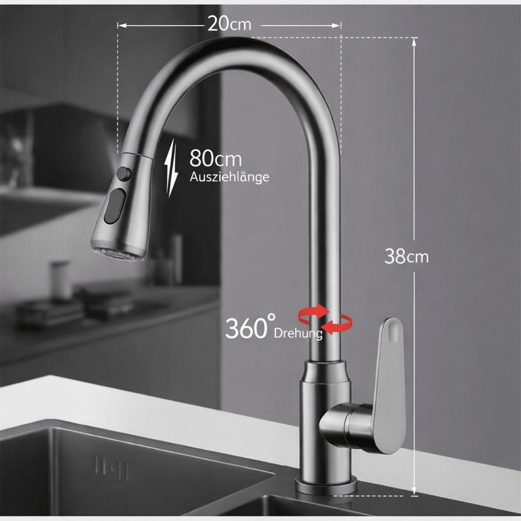 Elysian Pull-Down Kitchen Faucet for Effortless Cleaning