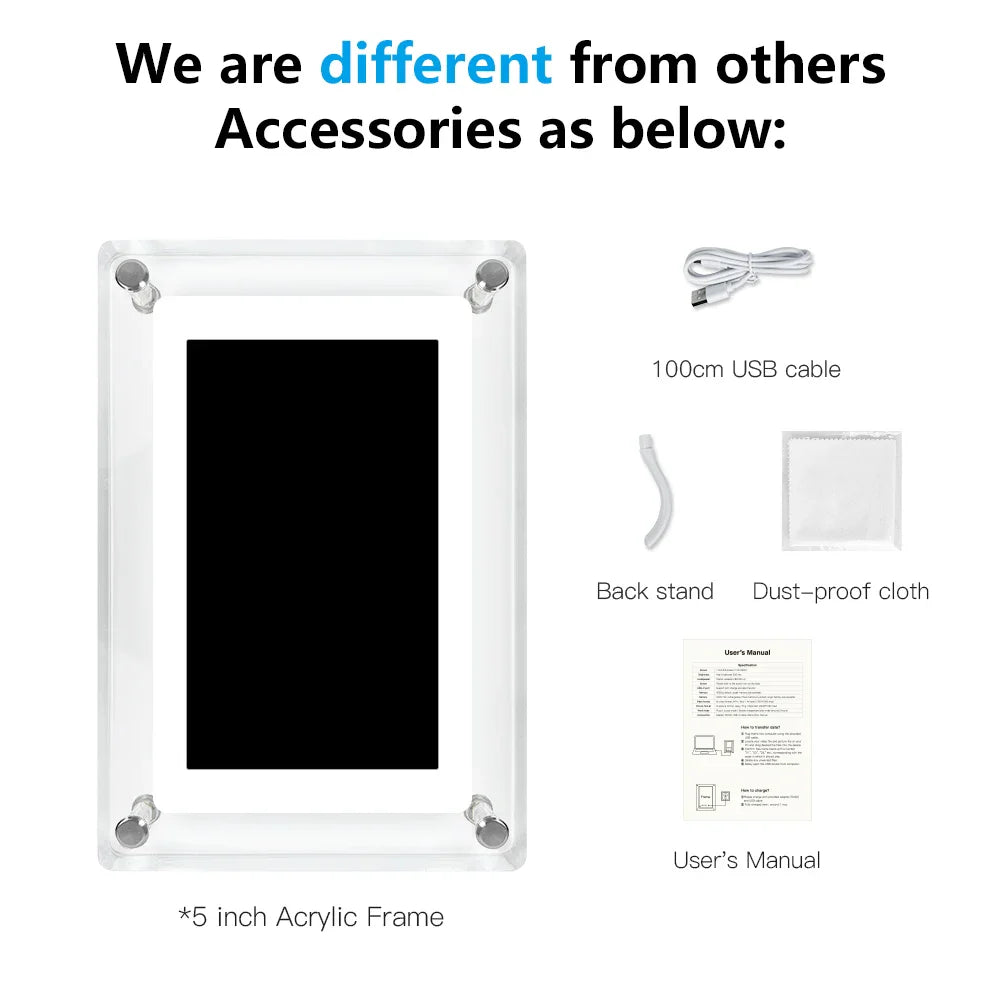 Elegant Digital Photo Frame with Crystal Clear Display