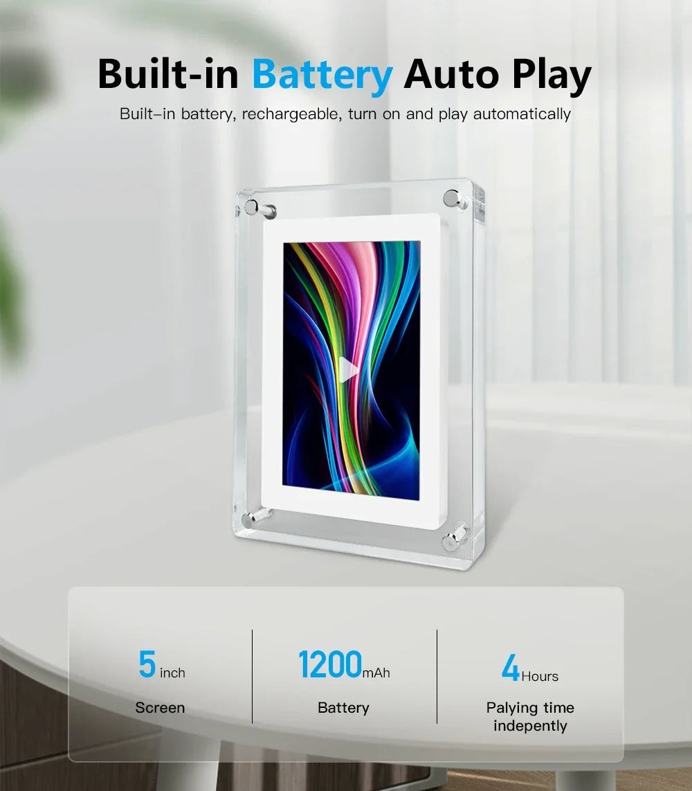 Elegant Digital Photo Frame with Crystal Clear Display