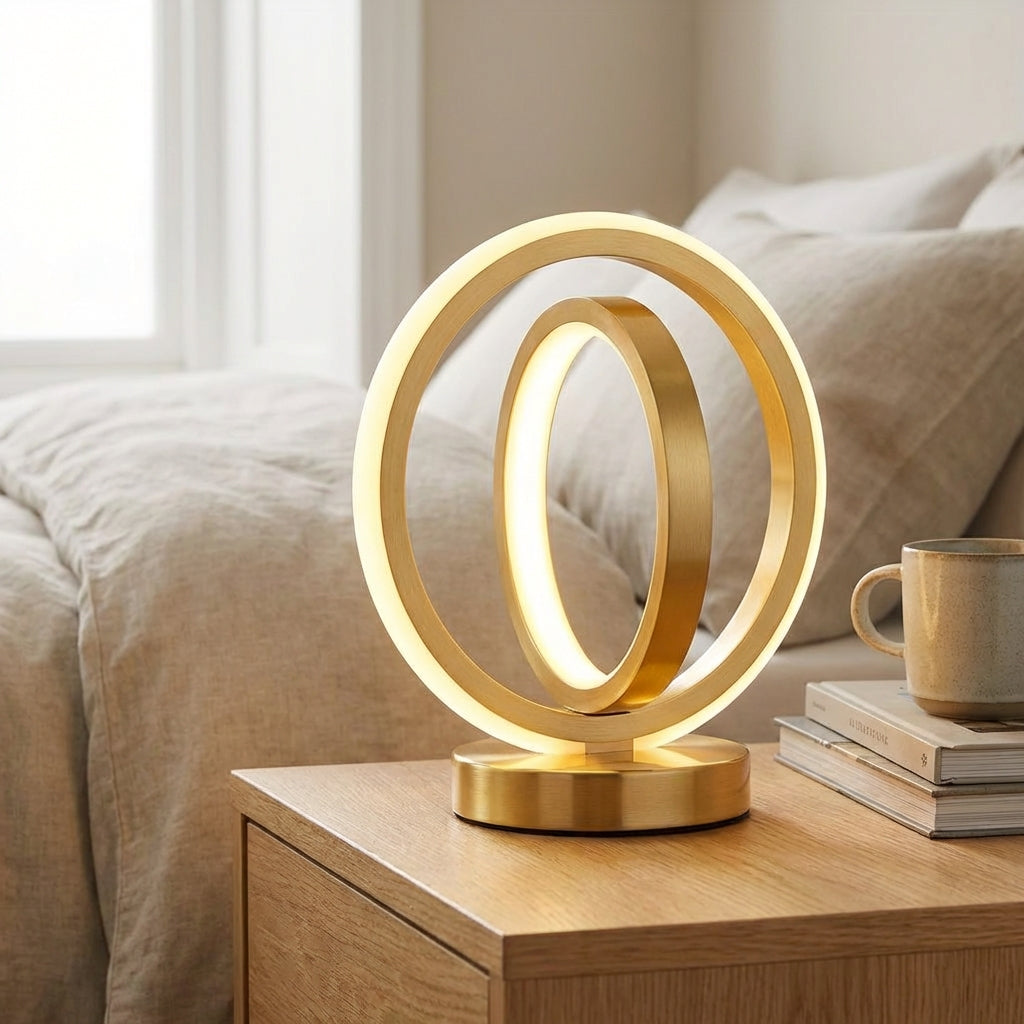 Modern Circle Lamp with USB Power and Adjustable Brightness
