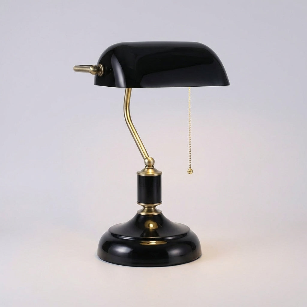Elegant Vintage Lamp | Handcrafted Glass Shade & Sleek Base