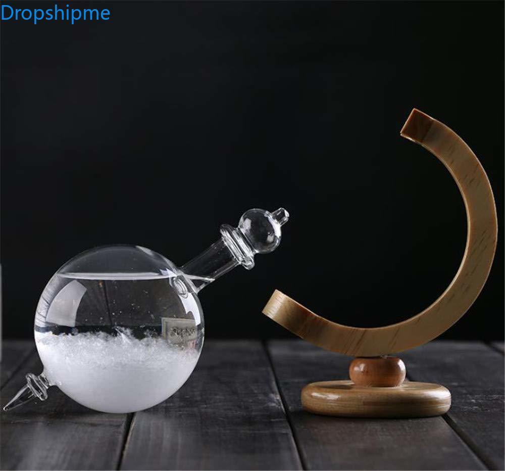 Elegant Weather Predictor | Stylish Glass Barometer with Wooden Stand
