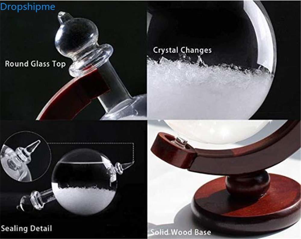 Elegant Weather Predictor | Stylish Glass Barometer with Wooden Stand