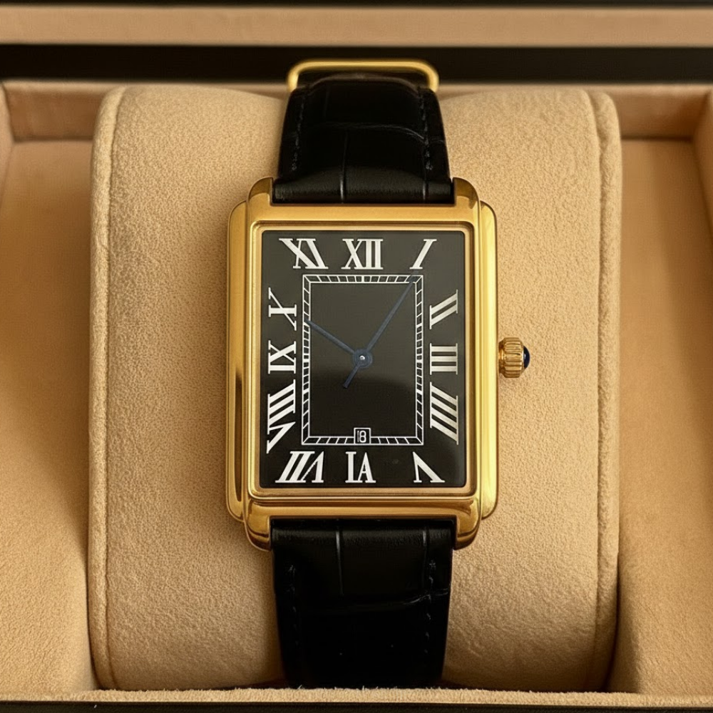 Sophisticated Square Men's Watch | Elegant Design with Adjustable Band