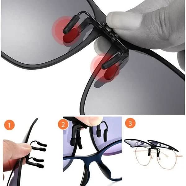 VisionGuard - Polarized Clip-On Sunglasses with UV Shielding