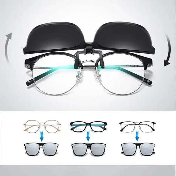 VisionGuard - Polarized Clip-On Sunglasses with UV Shielding