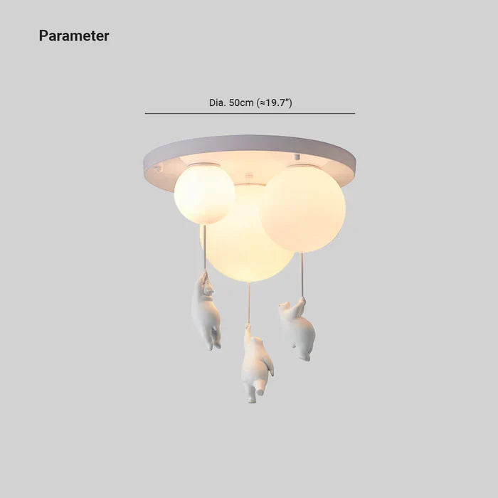 Whimsical Bear & Balloon Ceiling Light for Kids' Spaces